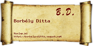Borbély Ditta névjegykártya