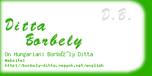 ditta borbely business card